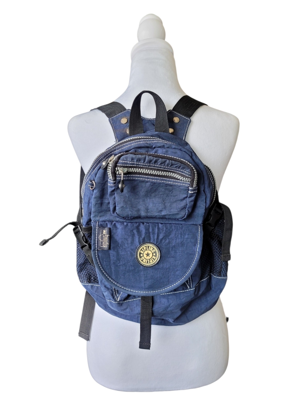 Vintage Kipling Mini Backpack Navy Blue